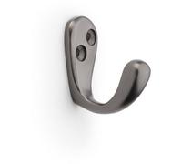 Loops Solid Brass Victorian Single Robe Coat Hook - Wall Mounted Holder Dark Bronze