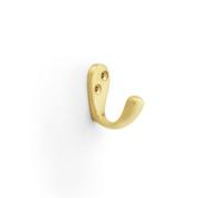 Loops Solid Brass Victorian Single Robe Coat Hook - Wall Mounted Holder Satin Brass