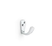 Loops Solid Brass Victorian Single Robe Coat Hook - Wall Mounted Holder Satin Chrome