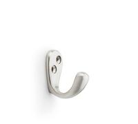 Loops Solid Brass Victorian Single Robe Coat Hook - Wall Mounted Holder Satin Nickel