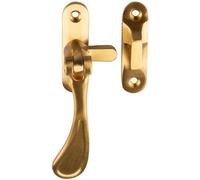 Loops Spoon End Reversible Casement Window Fastener Handle 103mm Length Satin Brass