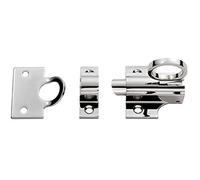Loops Sprung Fanlight Window Catch - 33mm Fixing Centres - Polished Chrome Loft Window | Modern Casement Window Fitting - Window Casement Stay Fastener Arm - Casement Window Fixture