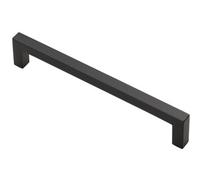 Loops Square Block Pull Handle 170 X 10mm 160mm Fixing Centres Matt Black
