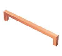 Loops Square Block Pull Handle 170 X 10mm 160mm Fixing Centres Satin Copper