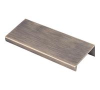 Loops Square Edge Finger Pull Handle - Antique Brass 100mm - Slim Cupboard Drawer