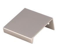 Loops Square Edge Finger Pull Handle - Satin Nickel 40mm - Slim Cupboard Drawer