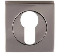 Square Euro Profile Escutcheon 52 x 52mm Concealed Fix Black Nickel