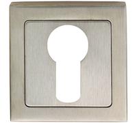 Loops Square Euro Profile Escutcheon Concealed Fix 52 x 52mm Bright Satin Steel in Metallics Loops Metallics