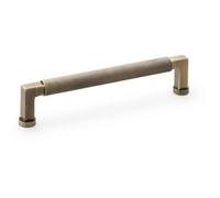 Loops Square Knurled Pull Handle - Antique Brass - 160mm Centres Premium Drawer Door