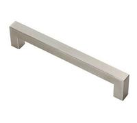 Loops Square Linear Block Pull Handle 174 X 14mm 160mm Fixing Centres Satin Steel