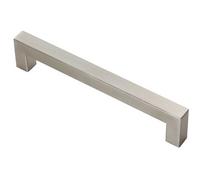 Loops Square Linear Block Pull Handle 174 x 14mm 160mm Fixing Centres Satin Steel in Metallics Loops Metallics