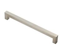 Loops Square Linear Block Pull Handle 206 X 14mm 192mm Fixing Centres Satin Steel
