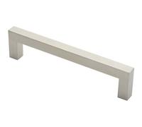 Loops Square Mitred Door Pull Handle 244 X 19mm 225mm Fixing Centres Satin Steel