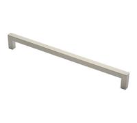 Loops Square Mitred Door Pull Handle 469 X 19mm 450mm Fixing Centres Satin Steel