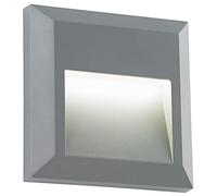 Loops Square Pathway Guide Light - Indirect 1.1W Warm White LED Module - Integrated Control Gear - Gray ABS Plastic & Clear Polycarbonate - IP65 Rated - Wall Mounted Guide Downlight