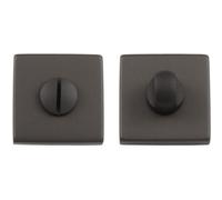 Loops Square Rose Thumbturn & Release Lock - Anthracite Grey - Bathroom Door Wc