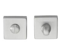 Loops Square Rose Thumbturn & Release Lock - Satin Chrome - Bathroom Door Wc