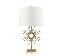 Loops Square Table Lamp Cream Shade Distressed Gold LED E27 100W Bulb d01096 Loops Multicolor