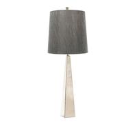 Loops Square Table Lamp Dark Grey Shade Highly Polished Nickel LED E27 60W in Metallics Loops Metallics