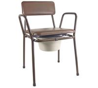 Loops Stackable Bedroom Bathroom Commode Chair - Padded Backrest - 5 Litre Pail Loops Multicolor