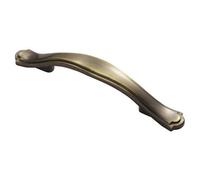 Loops Stepped Edge Cupboard Bow Pull Handle 76mm Fixing Centres Burnished Brass