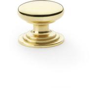 Loops Stepped Round Door Knob Polished Brass 32mm Classic Kitchen Cabinet Pull Handle