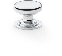 Loops Stepped Round Door Knob Polished Chrome 32mm Classic Kitchen Cabinet Pull Handle