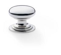 Loops Stepped Round Door Knob Polished Nickel 32mm Classic Kitchen Cabinet Pull Handle