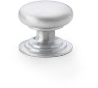 Loops Stepped Round Door Knob - Satin Chrome 32mm Classic Kitchen Cabinet Pull Handle