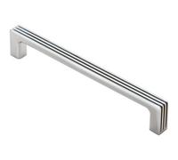 Loops Straight D Bar Door Handle With Grooves 160mm Fixing Centres Polished Chrome