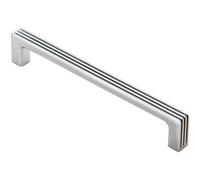 Loops Straight D Bar Door Handle with Grooves 160mm Fixing Centres Polished Chrome Loops Multicolor