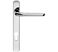 Loops Straight Lever Door Handle on Lock Backplate Polished Chrome 208mm X 26mm Loops Multicolor