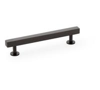 Loops Straight Square Bar Pull Handle - Dark Bronze 128mm Centres Solid Brass Drawer