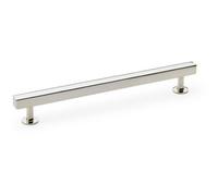 Loops Straight Square Bar Pull Handle Polished Nickel 192mm Centres Solid Brass Drawer