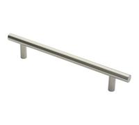 Loops Straight T Bar Door Pull Handle 400 X 19mm 300mm Fixing Centres Satin Steel