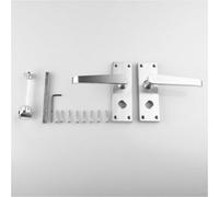 Loops Straight Victorian Bathroom Latch Door Handle - Polished Chrome Lever Backplate