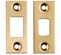 Loops Strike & Fixing Pack for Heavy Duty Tubular Deadbolt Square Forend Satin Brass in Metallics Loops Metallics
