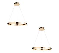Loops Stunning 2 Pack Modern Ceiling Pendant Lights With French Gold Finish And Frosted Acrylic Shades