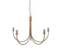 Loops Stunning 5-Light Aged Brass Ceiling Pendant Light With Adjustable Chain