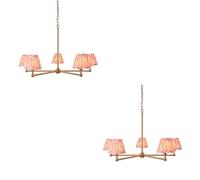 Loops Stylish 2 Pack Aged Brass And Coral Pink Ceiling Pendant Lights For Home Decor