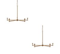 Loops Stylish 2 Pack Brushed Aged Brass Pendant Lights With B22 Holders For Home Decor