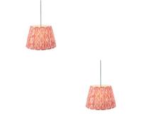 Loops Stylish 2 Pack Coral Pink Pendant Lights With Blue Flex For Modern Home Decor