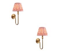 Loops Stylish 2 Pack Dimmable Wall Lights With Coral Pink Shades