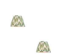 Loops Stylish 2 Pack Of Handcrafted Cotswold Green Tapered Lamp Shades With Zigzag Design