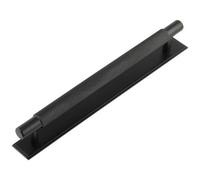 Loops Stylish 224mm Cabinet Handle With Stepped Backplate In Matt Black Finish - Kitchen Drawer Pull Handle