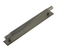 Loops Stylish 224mm Dark Bronze Cabinet Handle With Unique Stepped Backplate - Kitchen Drawer Pull Handle