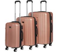 Loops Stylish 3-Piece Lightweight Abs Luggage Set - Rose Travel Cases 20, 24, And 28 Inches
