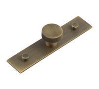 Loops Stylish 30mm Antique Brass Cupboard Knob With Backplate - Kitchen Cabinet Knob