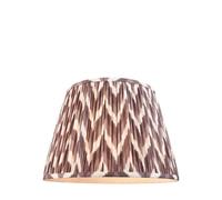 Loops Stylish 40Cm Pearl Grey Tapered Cylinder Lamp Shade With Handcrafted Zigzag Design