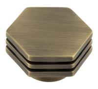 Loops Stylish 40mm Antique Brass Cupboard Knob For Modern Interiors - Kitchen Cabinet Knob